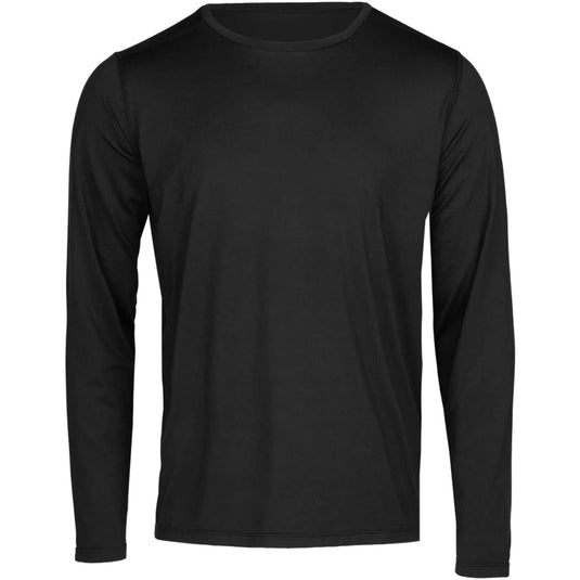 Black long-sleeve shirt on a white background