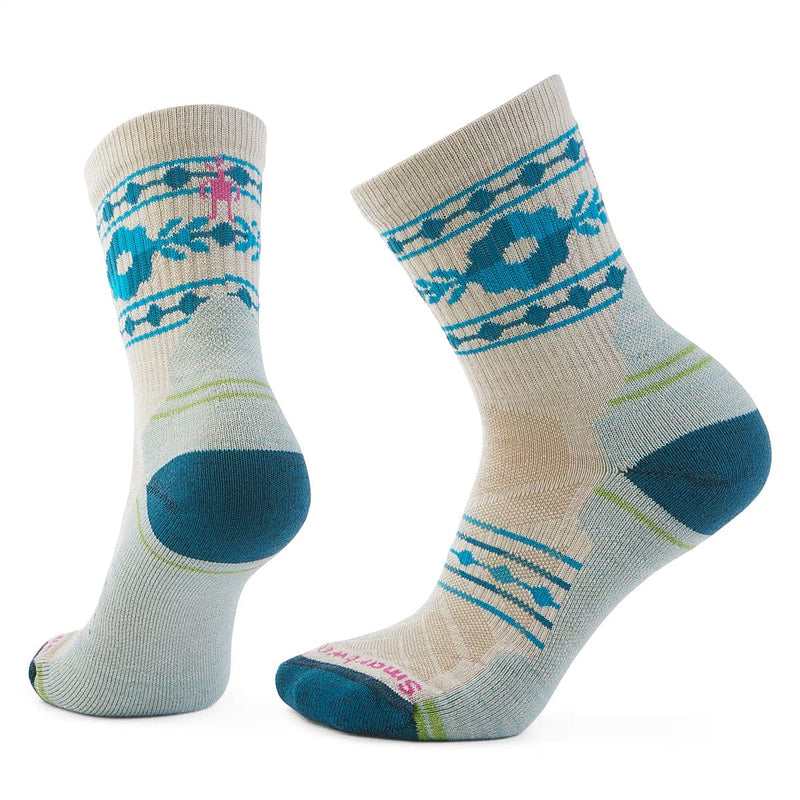 Load image into Gallery viewer, Smartwool Women's Hike Light Cushion Retro Floral Mid Crew Socks
