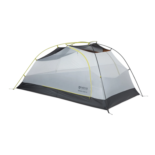 Camping tent with Nemo branding on a white background