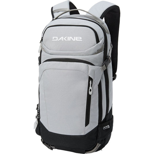 Gray and black backpack with Dakine logo on a white background