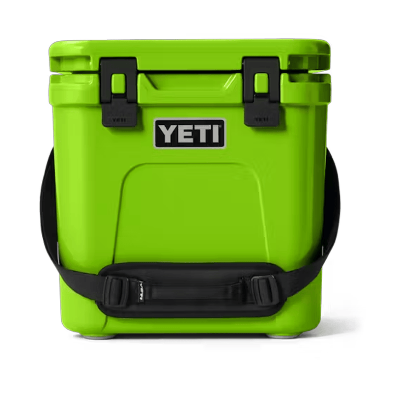 Load image into Gallery viewer, Green YETI cooler with black straps on a white background
