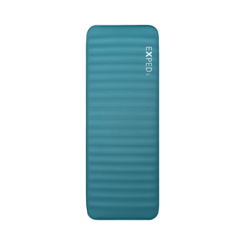 Load image into Gallery viewer, Teal camping mat with 'Exped' branding on a white background
