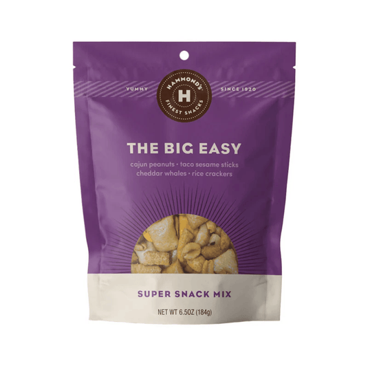 Purple snack mix package with brand logo and product name on a white background