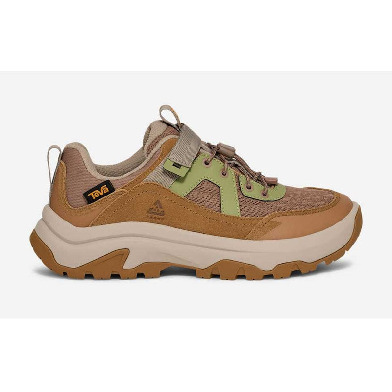 Load image into Gallery viewer, Brown and beige sneaker with green accents on a white background
