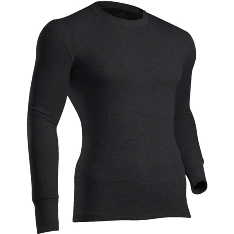 Load image into Gallery viewer, Black long-sleeve shirt on a white background
