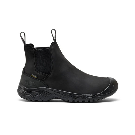 Black Chelsea boot on a white background