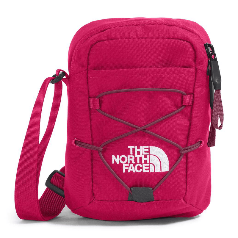 Load image into Gallery viewer, Pink crossbody bag with The North Face logo on a white background
