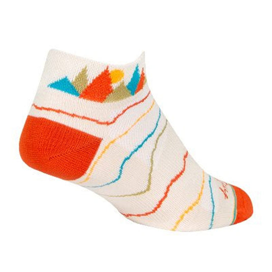 Colorful sock with abstract pattern on a white background