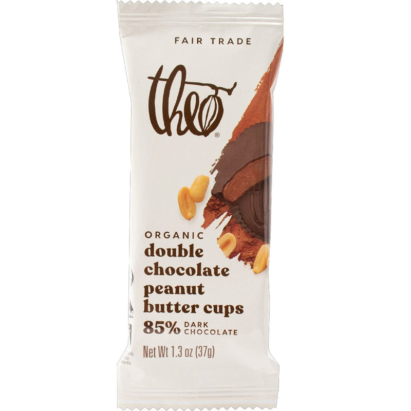 Load image into Gallery viewer, Theo's Double Chocolate Peanut Butter &amp; 85% Dark Chocolate Cups
