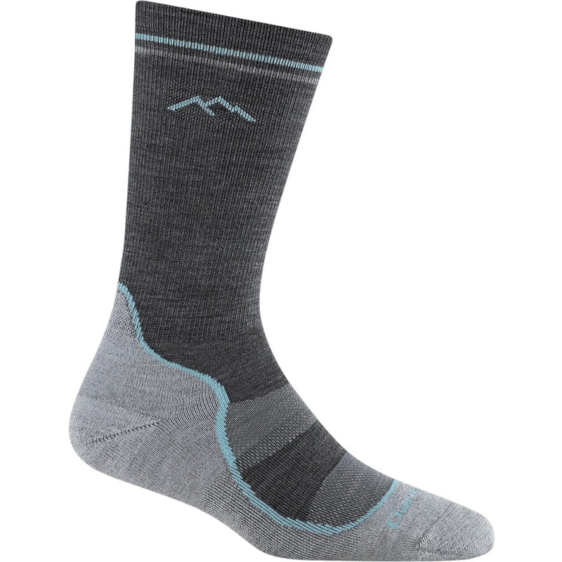 Load image into Gallery viewer, Gray and black sock with mountain design on a white background
