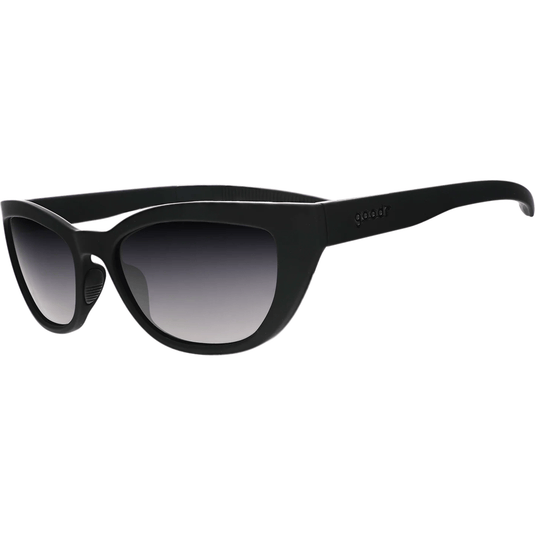 Black sunglasses with gradient lenses on a white background