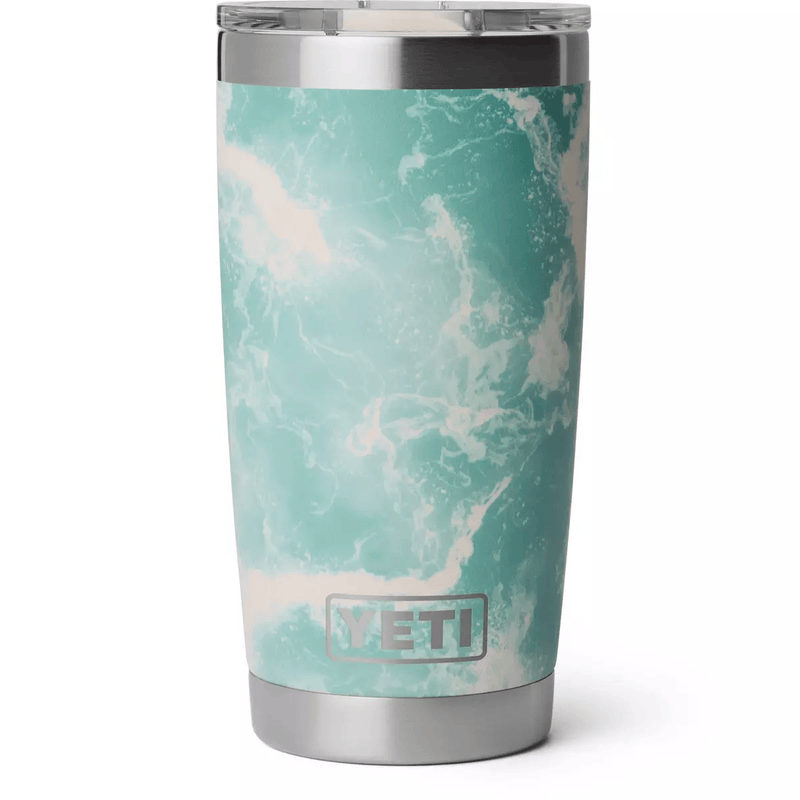 Load image into Gallery viewer, Marble-patterned YETI tumbler on a white background
