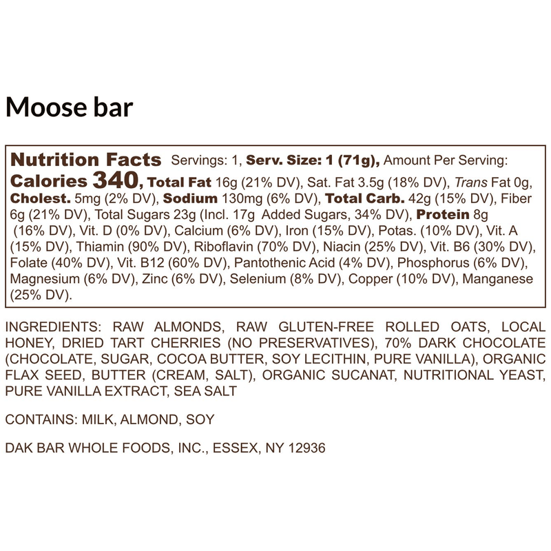 Load image into Gallery viewer, Dak Bar Moose  - Cherry, Dark Chocolate &amp; Almond
