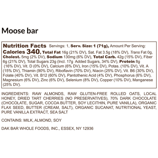 Dak Bar Moose  - Cherry, Dark Chocolate & Almond
