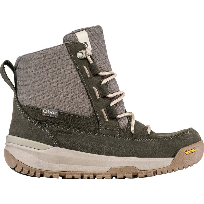 Load image into Gallery viewer, Green and gray hiking boot with Oboz branding on a white background
