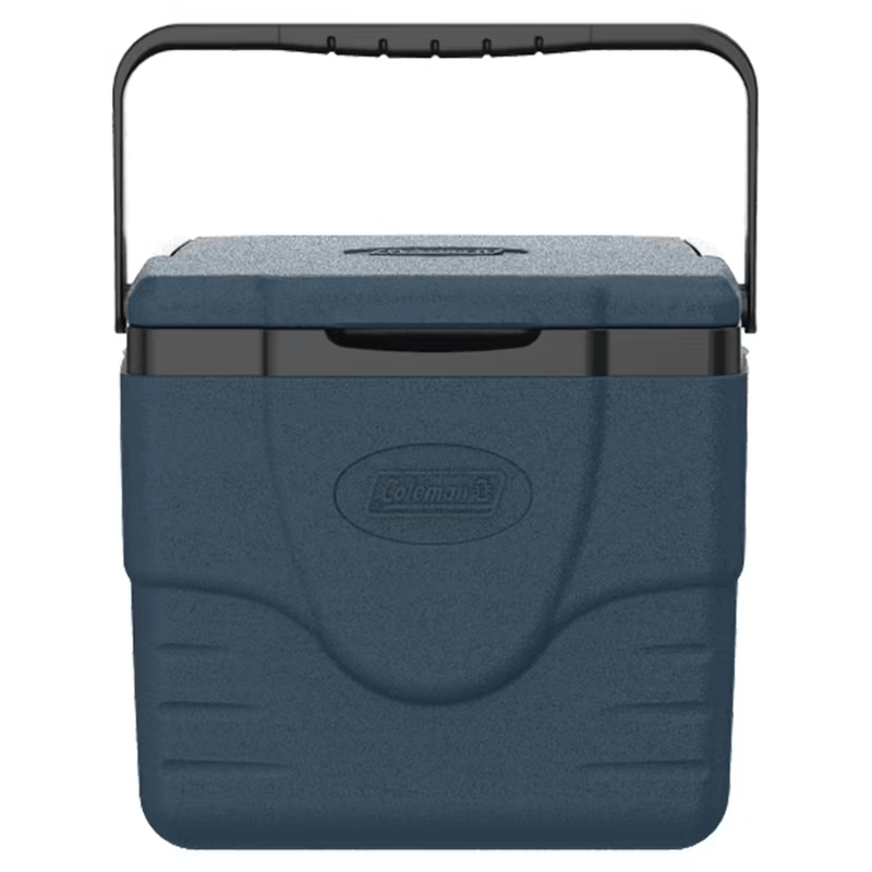Load image into Gallery viewer, Blue cooler box with a handle on a white background
