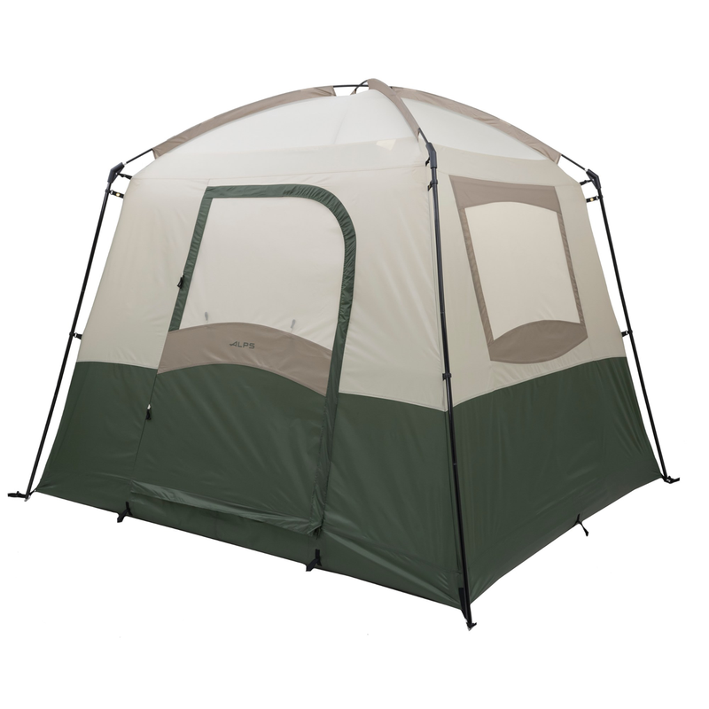 Load image into Gallery viewer, Two-tone camping tent with a white top and green bottom on a white background
