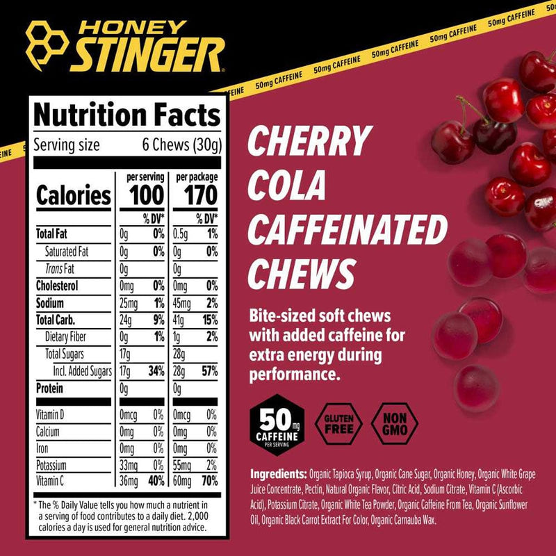 Load image into Gallery viewer, Honey Stinger Cherry Cola Caffeinated Energy Chews
