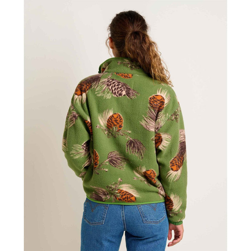 Load image into Gallery viewer, Person wearing a green jacket with nature-themed pattern on a plain background
