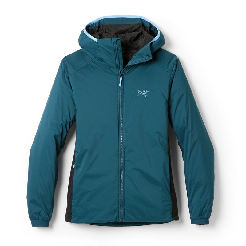 Load image into Gallery viewer, Teal jacket with a brand logo on a white background
