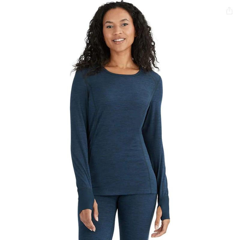 Load image into Gallery viewer, Woman wearing a blue long-sleeve top and pants on a white background
