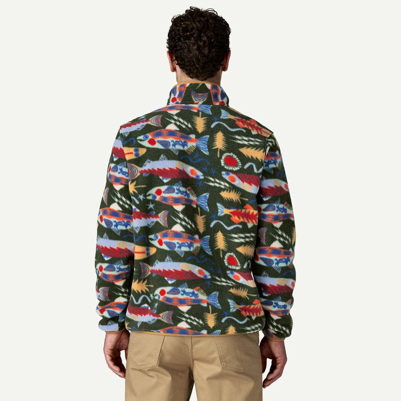 Load image into Gallery viewer, Person wearing a colorful fish-patterned jacket on a white background
