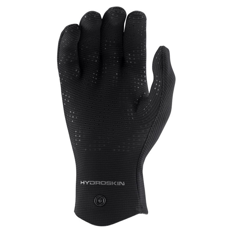 Load image into Gallery viewer, Black glove with textured palm on a white background
