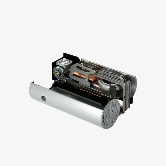 Close-up of a mechanical device on a white background
