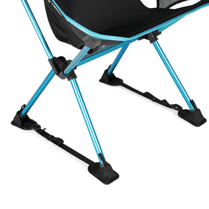 Load image into Gallery viewer, Blue camping chair with black footrests on a white background
