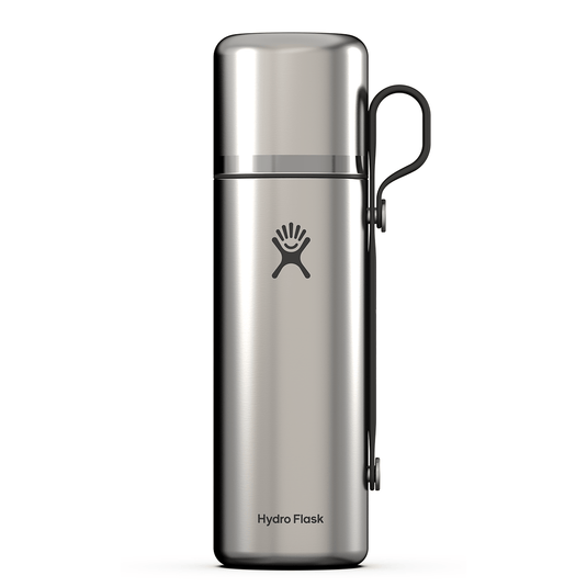 Stainless steel Hydro Flask bottle on a white background