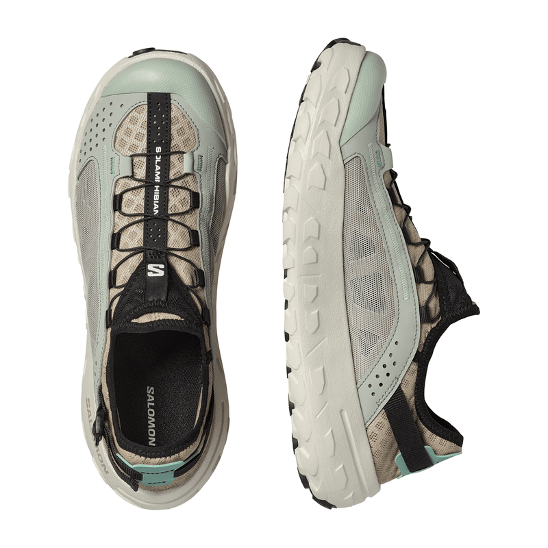 Load image into Gallery viewer, Salomon running shoes shown from two angles on a white background
