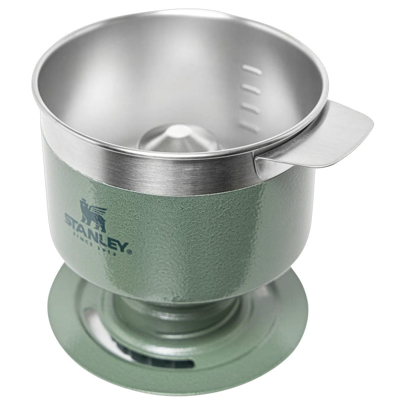 Load image into Gallery viewer, Green and silver coffee brewing device with Stanley logo on a white background
