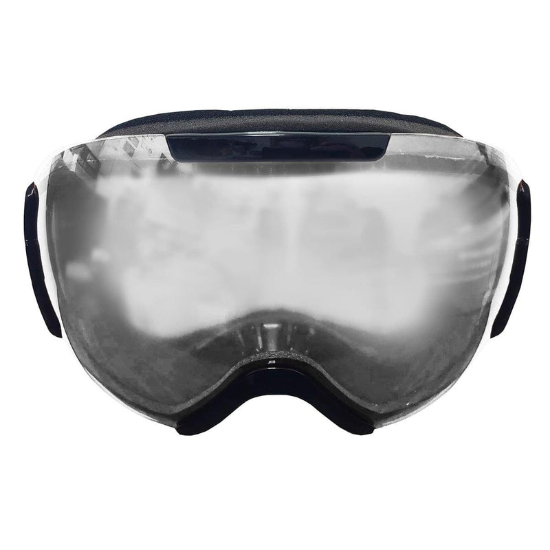 Load image into Gallery viewer, Black goggles with a clear lens on a white background
