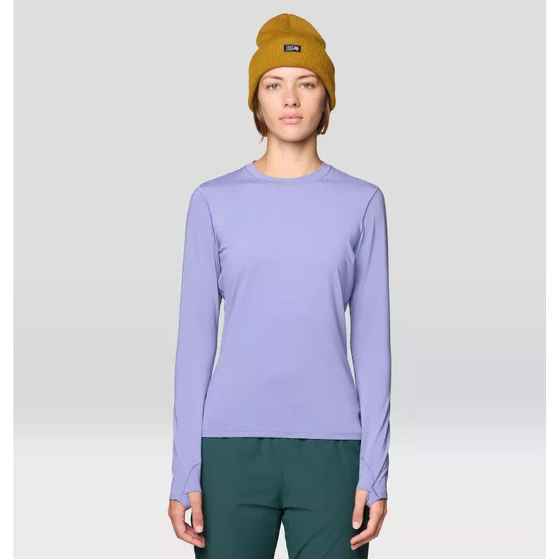 Load image into Gallery viewer, Person wearing a purple long-sleeve shirt and green pants on a light gray background

