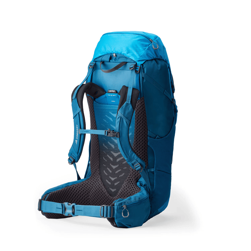 Load image into Gallery viewer, Blue hiking backpack on a white background
