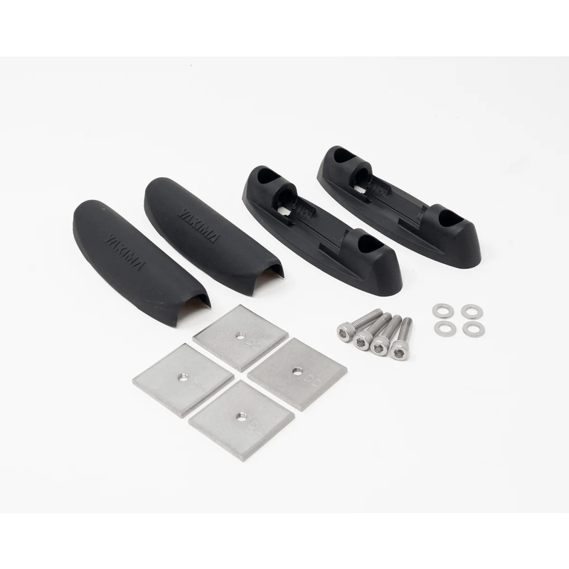 Load image into Gallery viewer, Set of black plastic brackets and metal components on a white background
