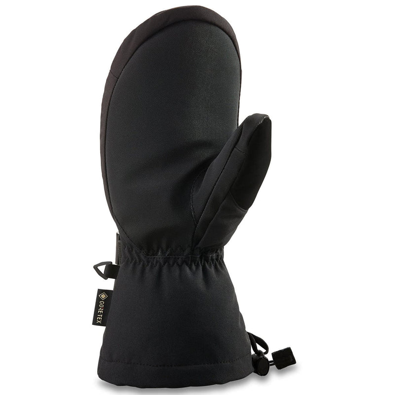 Load image into Gallery viewer, Black mitten with a brand label on a white background
