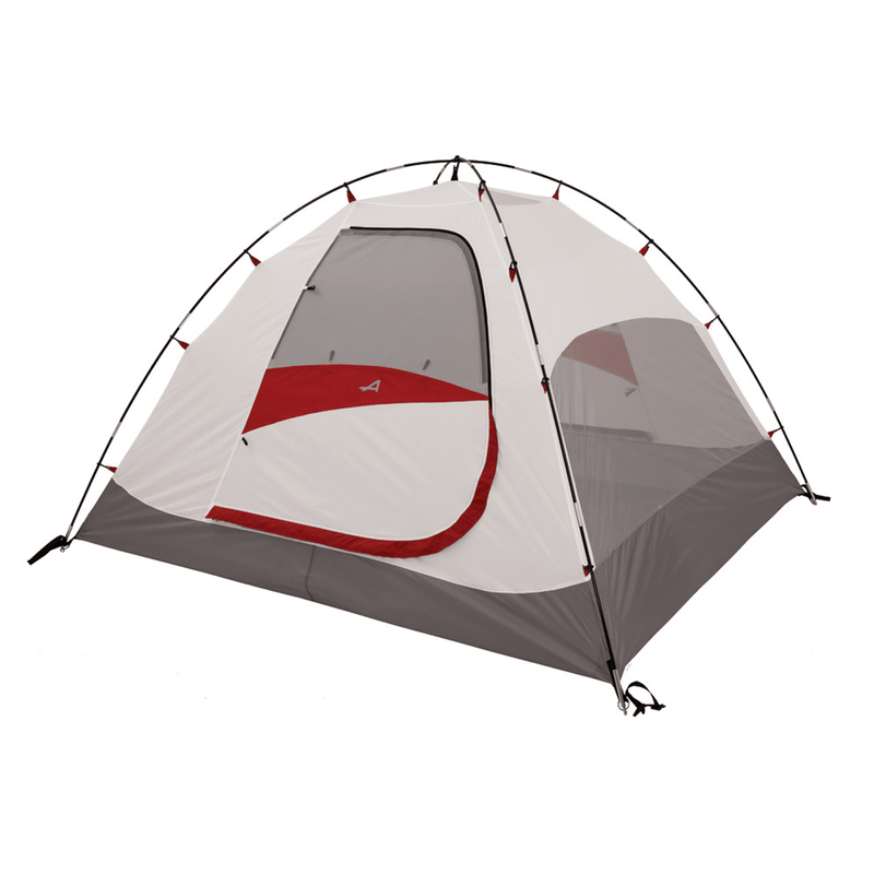 Load image into Gallery viewer, Camping tent with gray and red design on a white background
