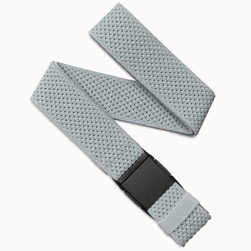 Load image into Gallery viewer, Gray woven belt with a black buckle on a white background
