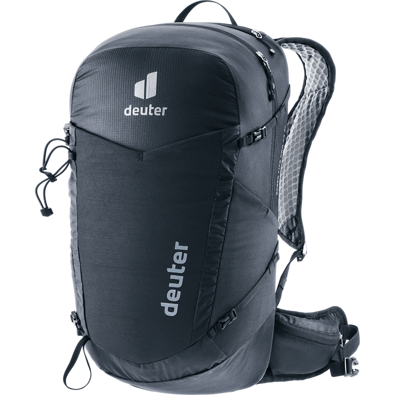Load image into Gallery viewer, Black Deuter backpack on a white background
