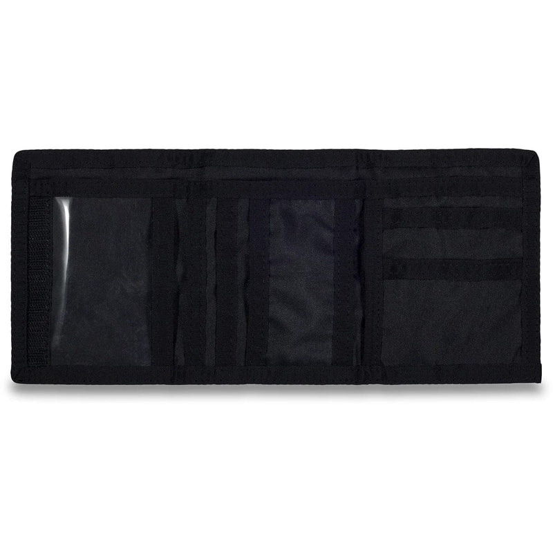 Load image into Gallery viewer, Black wallet with multiple compartments on a white background

