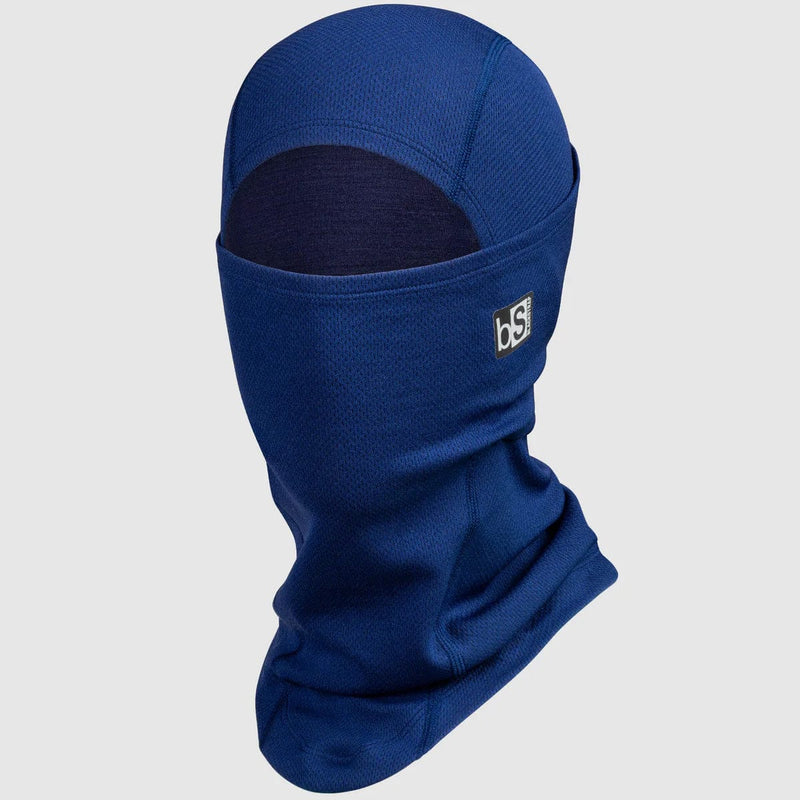 Load image into Gallery viewer, Blue balaclava with a brand logo on a light gray background
