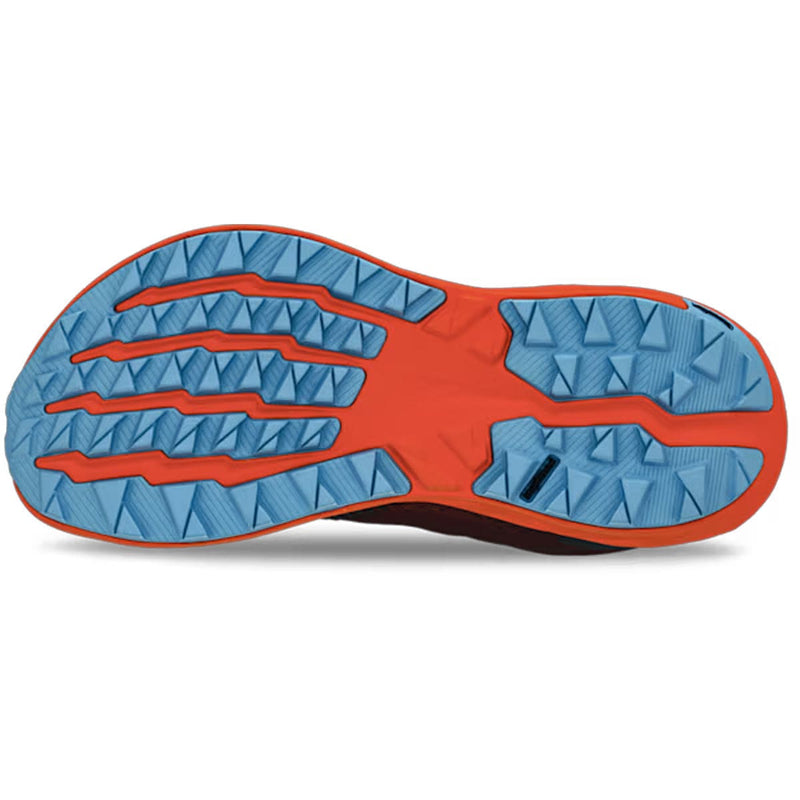 Load image into Gallery viewer, Close-up of a shoe sole with red and blue tread pattern on a white background
