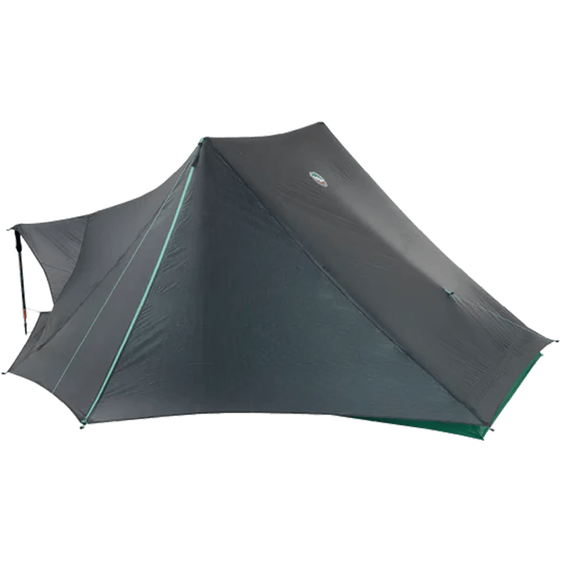 Load image into Gallery viewer, Gray camping tent with green accents on a white background

