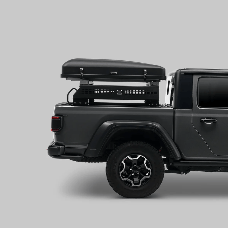 Load image into Gallery viewer, Gray pickup truck with a roof box on a gray background
