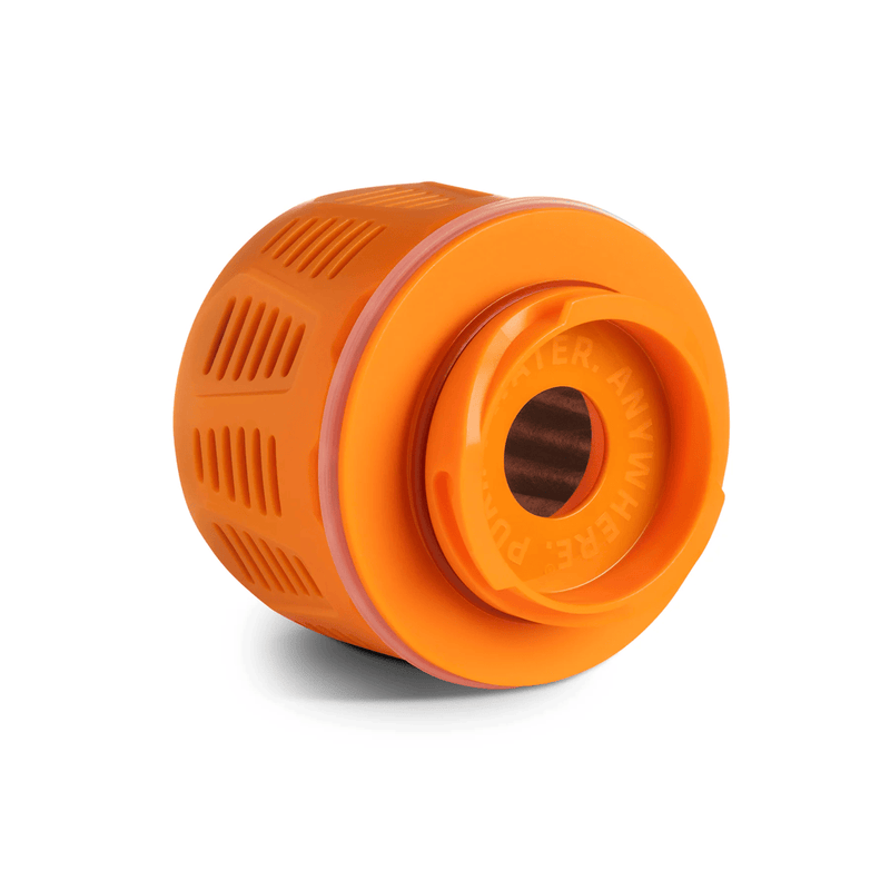Load image into Gallery viewer, Orange cylindrical filter on a white background
