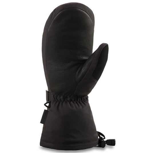 Black leather glove with a hood on a white background