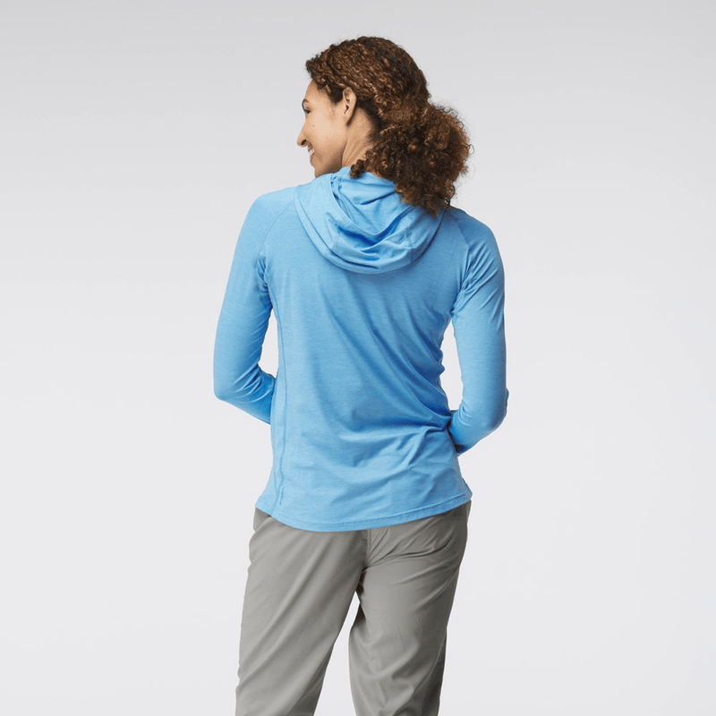 Load image into Gallery viewer, Person wearing a blue hoodie and gray pants on a light gray background

