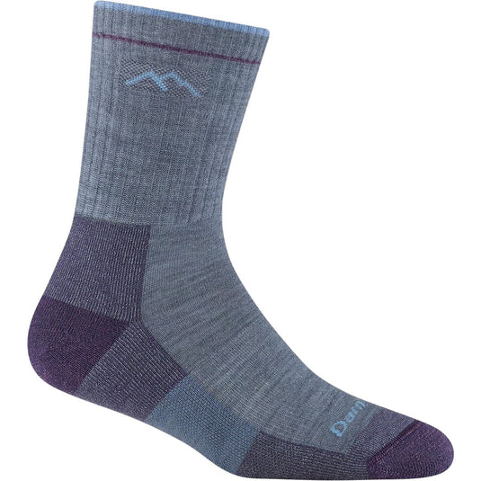 Blue sock with a brand logo on a white background