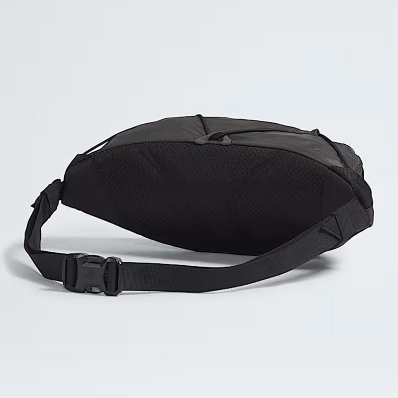 Load image into Gallery viewer, Black waist bag on a light gray background
